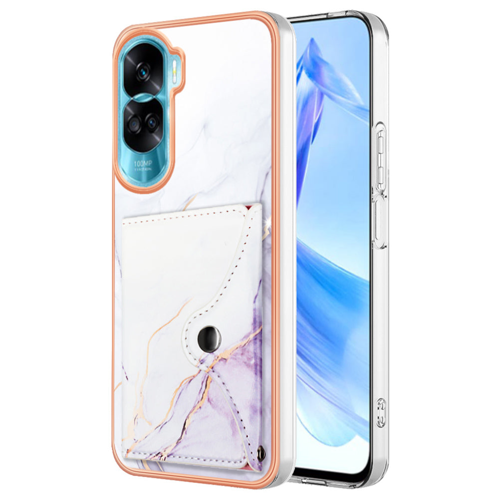 YB Leather Coating Series-9 for Honor 90 Lite 5G / X50i 5G Case Card Slot Kickstand PU+TPU IMD Phone Cover YB Leather Coating Series-9 for Honor 90 Lite 5G / X50i 5G Case Card Slot Kickstand PU+TPU IMD Phone Cover